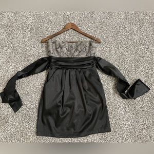 Strapless Black Satin Party Dress, Juniors Size 7